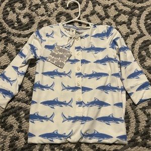 Kate Quinn Bamboo Jumpsuit - Shark Print - NWT